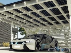 Навес из солнечных батарей для  электромобилей BMW