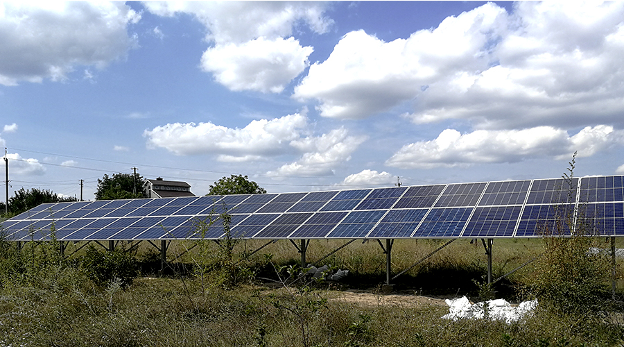 Сетевая солнечная электростанция мощностью 30 кВт с.Приднепровское, Август 2019г.