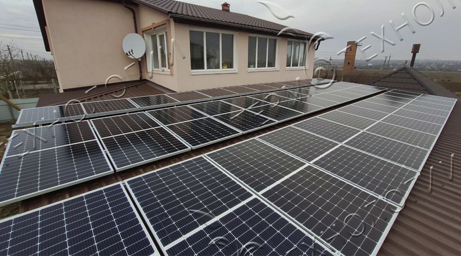 Солнечная станция под зеленый тариф 10 кВт с. Азовское, Февраль 2021г.