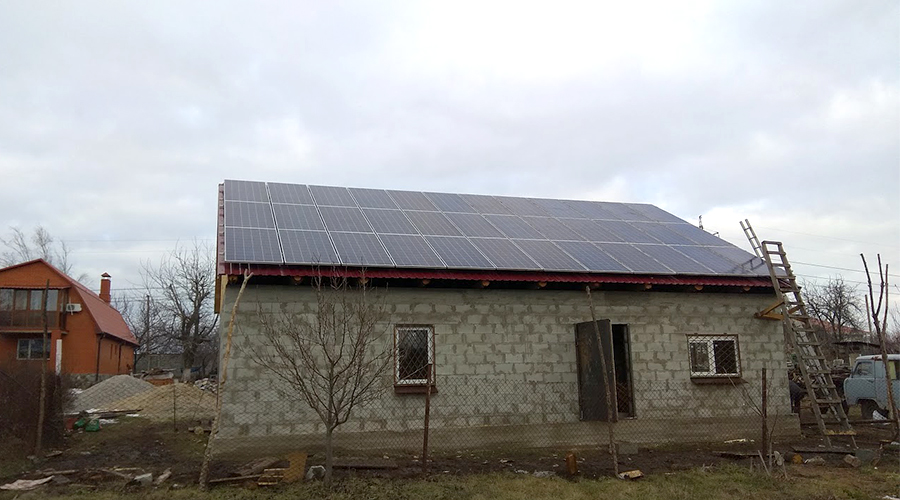 Солнечная станция мощностью 10 кВт под «зеленый тариф» с.Вольнянка, Декабрь 2019г  