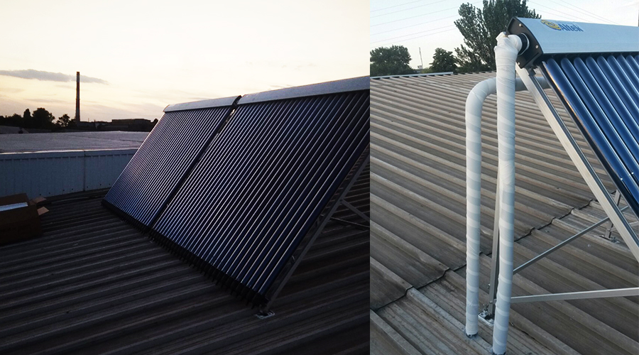Солнечные коллекторы для горячего водоснабжения для СТО «Lotsman» в городе Днепр