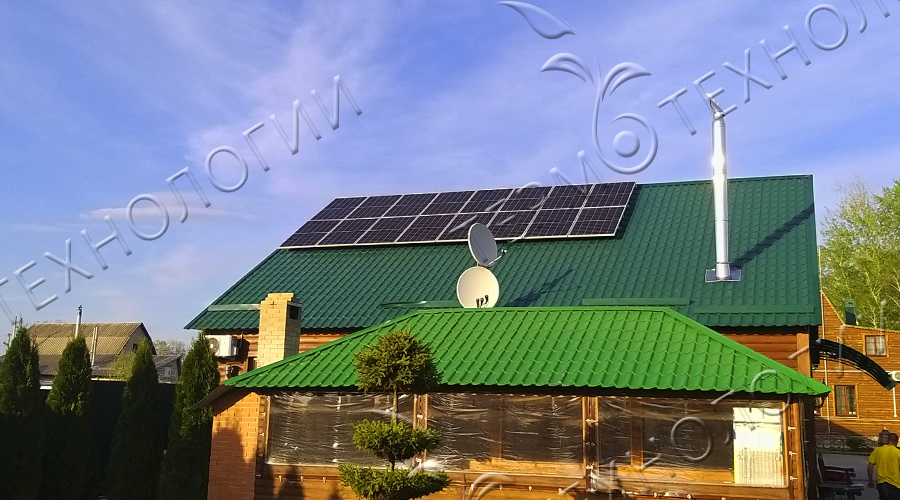 Сетевая в комбинации с гибридной солнечная станция 15 кВт с. Дробышево, Май 2021