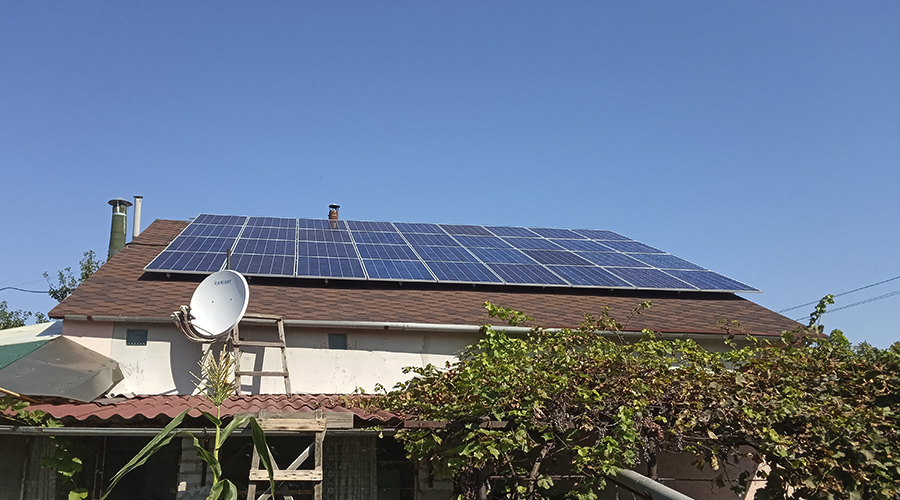 Сетевая солнечная электростанция мощностью 30 кВт п. Владимирское, Август 2019г.