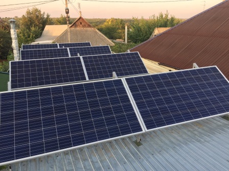 Сетевая солнечная электростанция мощностью 10 кВт в г.Васильевка