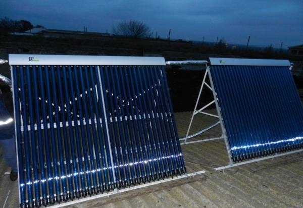 Система солнечных коллекторов для круглогодичного горячего водоснабжения в с. Марьевка